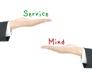 service mind concept on hand