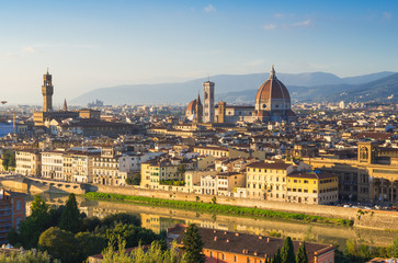 Fototapeta na wymiar Sunset view of Florence and Duomo. Italy