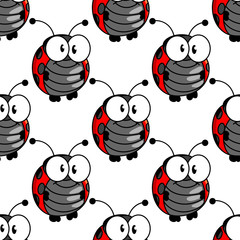 Ladybug seamless background pattern
