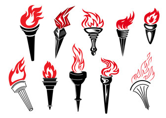 Flaming torch icons