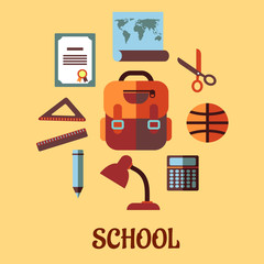Infographic school education in flat design