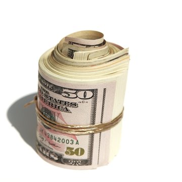 Dollarnoten eingerollt - isoliert