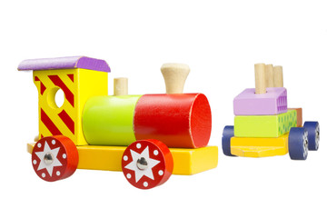 Children's wooden locomotive