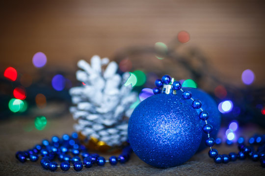 Christmas card with balls