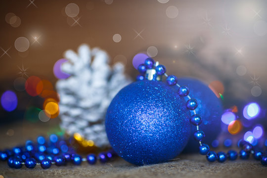 Christmas card with balls