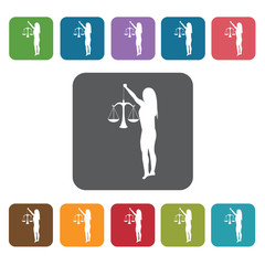 Libra Icon. Zodiac Symbol Sign Icons Set. Rectangle Colourful 12