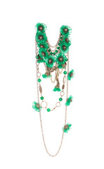 Beautiful handmade green necklace.