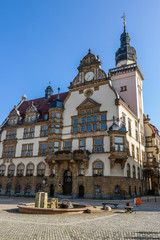 Fototapeta na wymiar Blick auf das Werdauer Rathaus