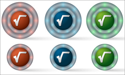 set of six icons with radix symbol