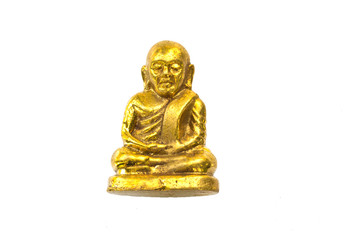 small buddha image used as amulets on white background