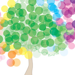 Colorful Background Vector - Tree Design