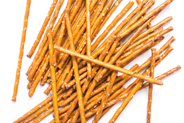 Salty Snack Sticks Isolated On White