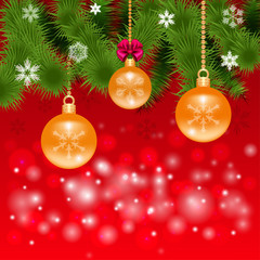 Festive Christmas background with balls