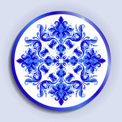 Vector plate with lace pattern
