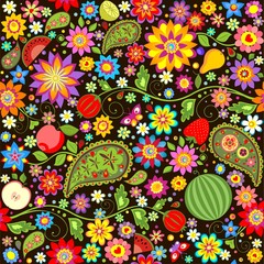 Naklejka premium Summer wallpaper with fruits