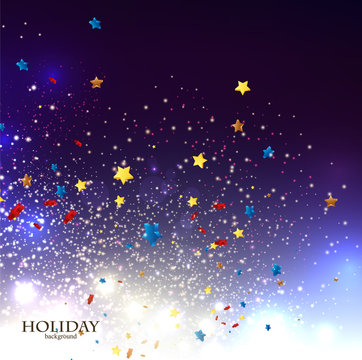 Abstract Christmas background with stars confetti for xmas desig
