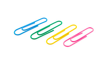 Paper clip isolated on white background