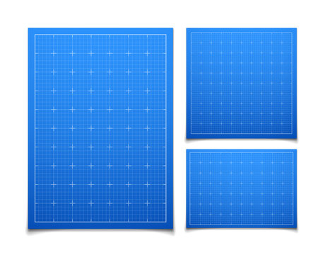 Blue isolated square grid set with shadow