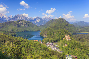 Naklejka na ściany i meble Alpine Alps mountain landscape in Bavaria Germany