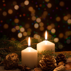 White candesl and lights