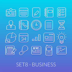 Outline icons thin flat design, modern line stroke style