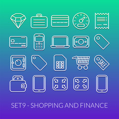 Outline icons thin flat design, modern line stroke style