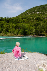 Fitness Woman relaxing outdoor