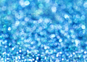 Wonderful bokeh background of blue lights.