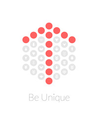 Be unique flat design vector illustration concept