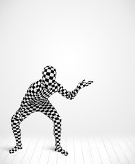 Anonymous man presenting your product