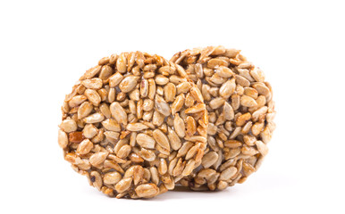 Candied roasted sunflower seeds.