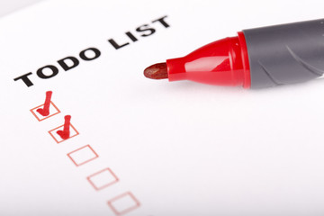 To Do list with marker