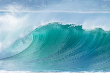 Photo sur Plexiglas Orage Wave Crashing Blue