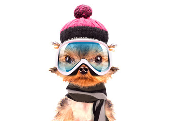 Obraz premium dog dressed as skier