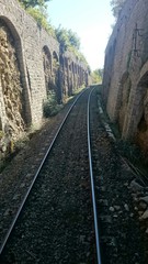 View up the train track