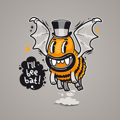 Cartoon Monster I'll Bee Bat