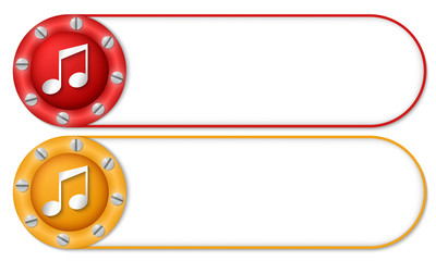 Fototapeta premium set of two buttons with screws and music icon