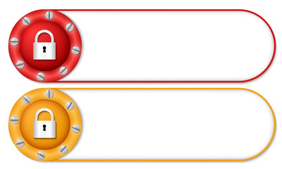 Obraz premium set of two buttons with screws and padlock