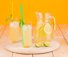 Lemonade fresh on table.