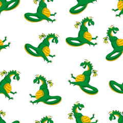Dragon vector seamless pattern