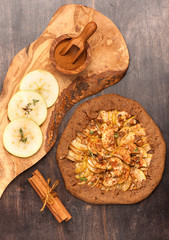 Homemade pie with apples and cinnamon