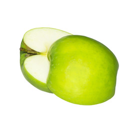 Fresh sliced Green apples Isolated on white