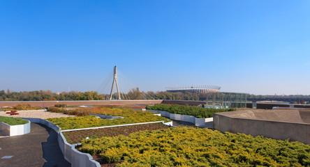 Naklejka premium Ogród na dachu Centrum Nauki Kopernik w Warszawie