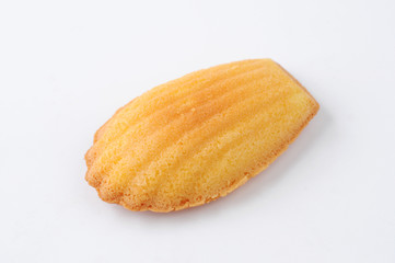 マドレーヌ フランスのお菓子 クローズアップ 白背景