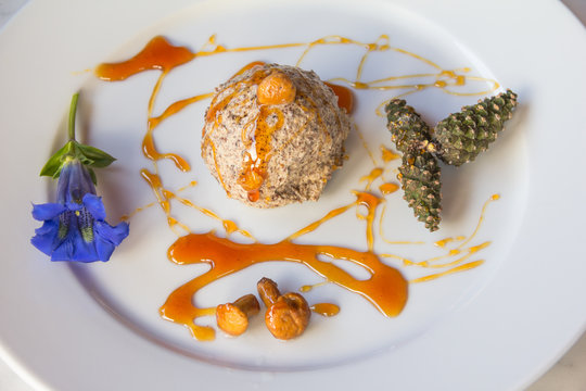 Chanterelle Parfait With Swiss Pine Caramel