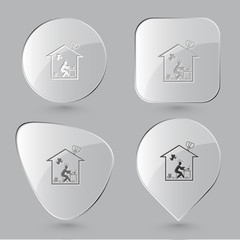 Home inspiration. Glass buttons. Vector illustration.