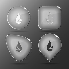 Drop. Glass buttons. Vector illustration.