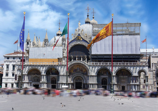 Basilica of St Mark in San Marco square. Venice
