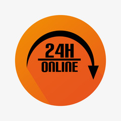 Flat Design For Online Shopping With Long Shadow