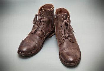 Luxury leather men's shoes. High autumn and spring shoes